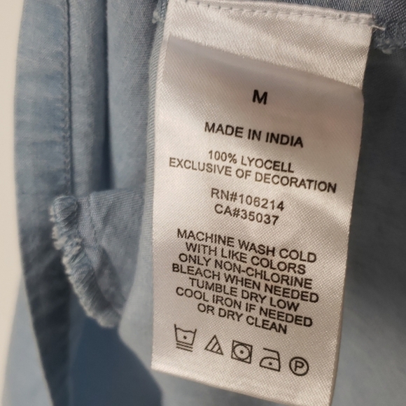 NEW! JOE'S JEANS One Shoulder Soft Chambray Ruffle Accent Mini Dress Medium. - Picture 6 of 6